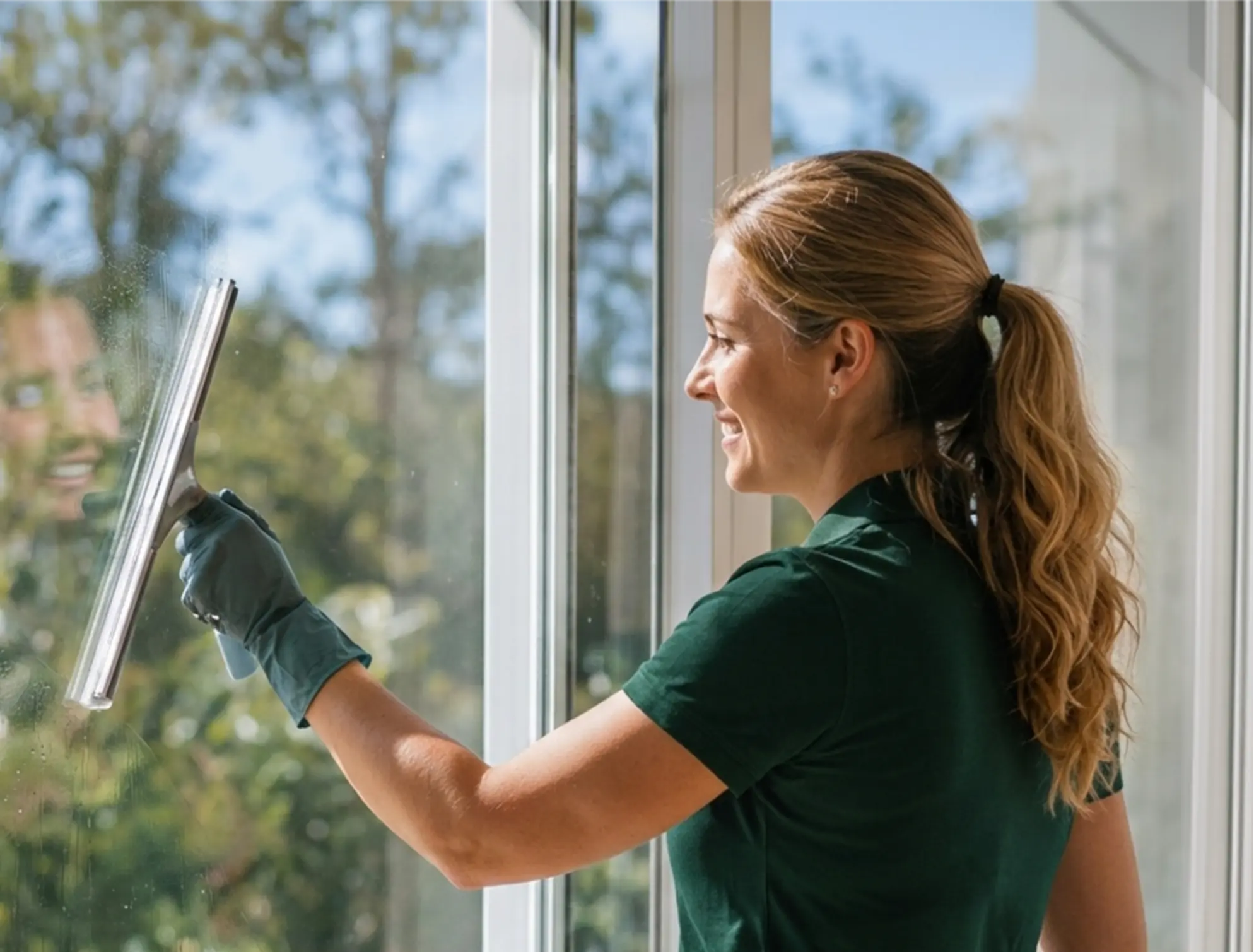 A window cleaning specialist at work